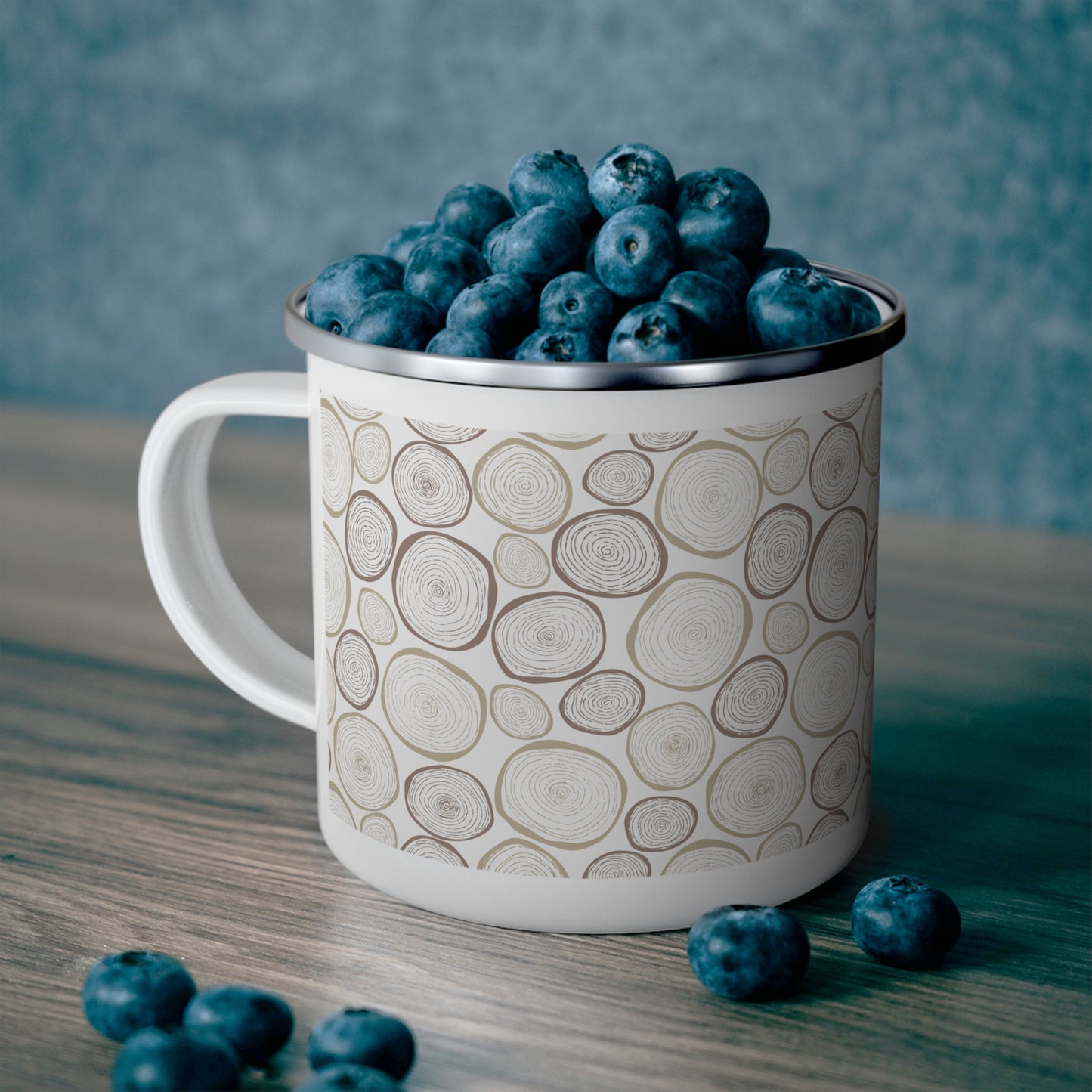 Tree Cut, Nature-Inspired Enamel Camping Mug for Outdoor Lovers