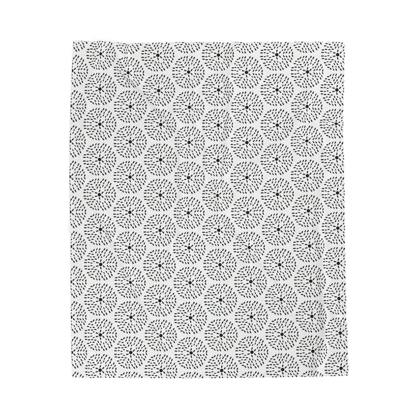 Velveteen Blanket - Dandelion Minimalist Black and White Pattern