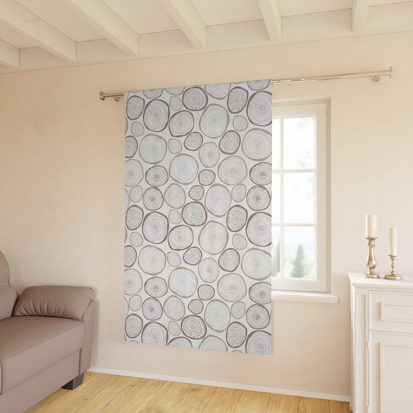 Botanical Print Window Curtain - Bright Green Leafy Design for Natural Vibe