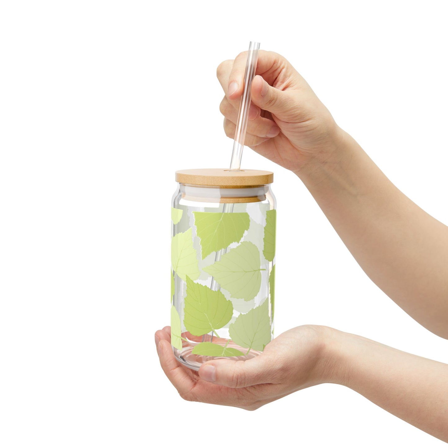 Stylish 16oz Sipper Glass with Bamboo Lid, Perfect for Home, Parties, Gifts, Eco-Friendly, Drinkware