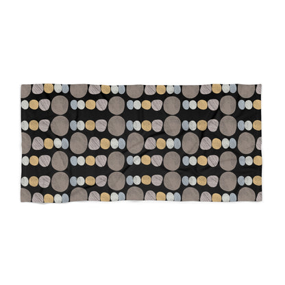 Pebbles - Black Background, Stylish Beach Towel for Summer Fun, Quick-Drying Travel Accessory, Vacation Essential, Poolside Relaxation, Perfect Gift