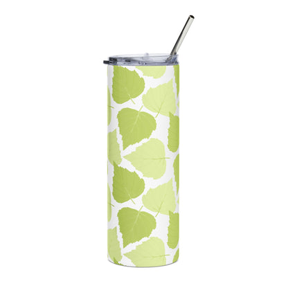Birch Leaves - Eco-Friendly Floral Stainless Steel Tumbler | 20oz Travel Mug for On-the-Go Refreshments