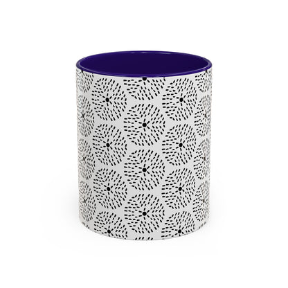 Geometric Dandelion Ink Stylized Mug, 11oz - Minimalistic and Elegant Design