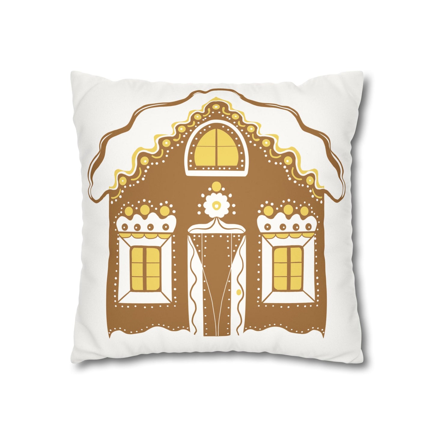 Gingerbread House Pillowcase, Cozy Home Decor, Christmas Gift, Winter Decoration, Holiday Throw Pillow