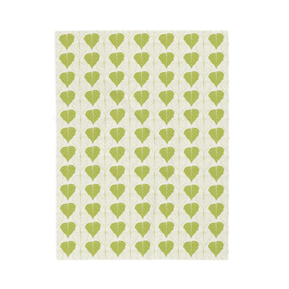 Cozy Green Botanical Velveteen Plush Blanket